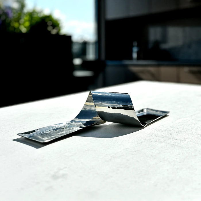 Compact Wave Serving Tray – Little Tsunami, Stainless Steel
