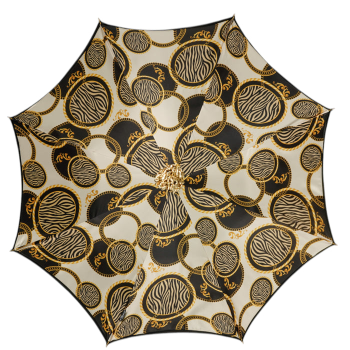 Mythical Elegance Umbrella with Golden Medusa Accent