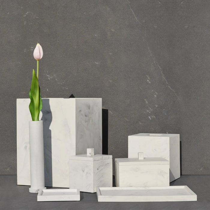 Elegant Marble Resin Bathroom Set – Natural Stone Look, 6-Piece