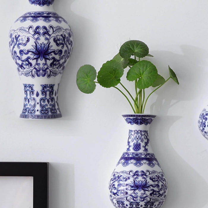 Antique Porcelain Flower Wall Hanging Vase