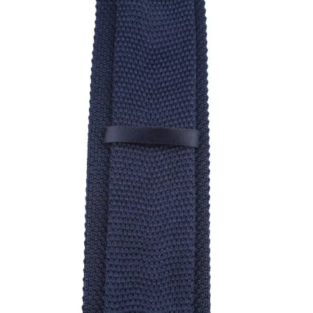 Navy Blue Knitted Tie for Men - Classy Solid Design
