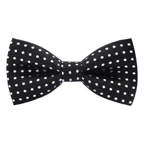 Elegant Black Polka Dot Bow Tie for Men - Stylish Accessory for Formal Occasions
