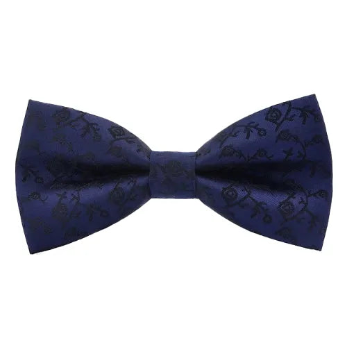 Blue Floral Bow Tie for Classy Men - Elegant Accessory for Special Occasions