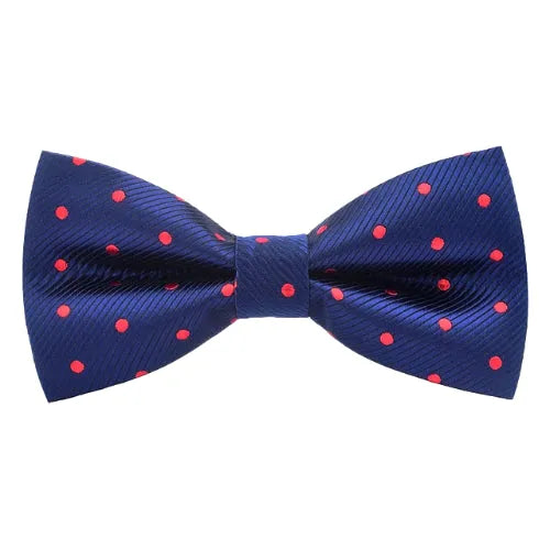 Elegant Blue and Red Dotted Bow Tie for Men
