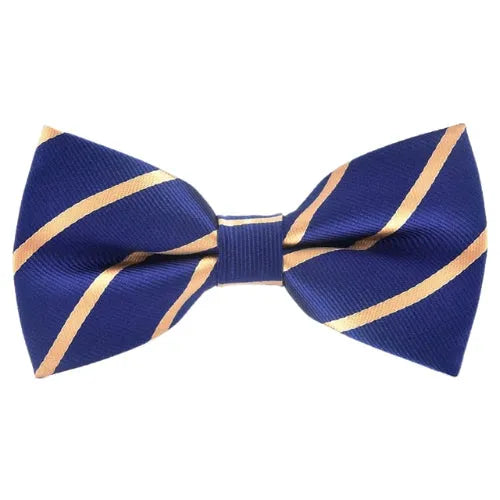 Gold Striped Bow Tie for Men - Classy Formal Accessory