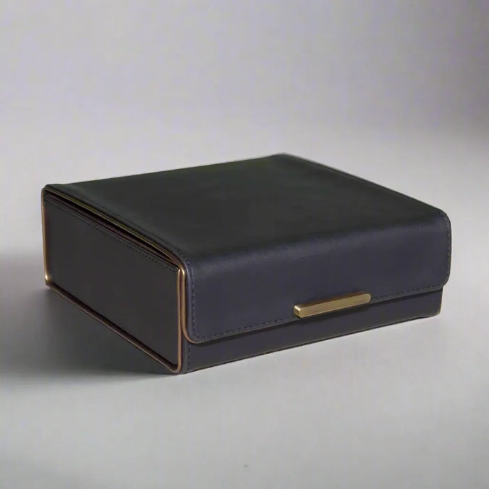 Modern Black Desk Organizer Set – Rose Gold & Vegan Leather