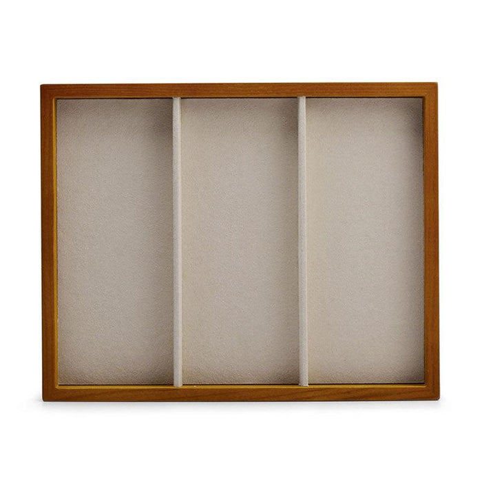 Solid Wood 1:3 Compartment Jewelry Watch Storage Tray