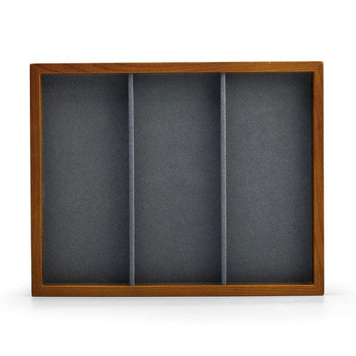 Solid Wood 1:3 Compartment Jewelry Watch Storage Tray