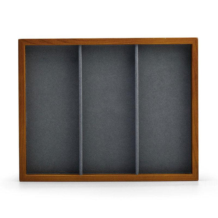 Solid Wood 1:3 Compartment Jewelry Watch Storage Tray
