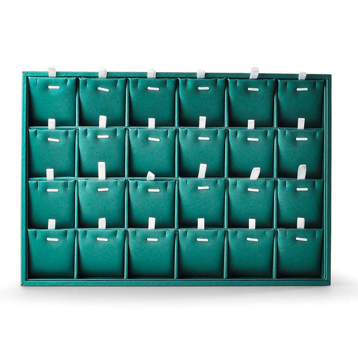 Luxury Green Leather Jewelry Display Tray
