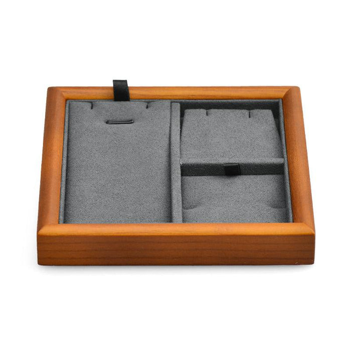 Square Wood Jewelry Storage Display Tray