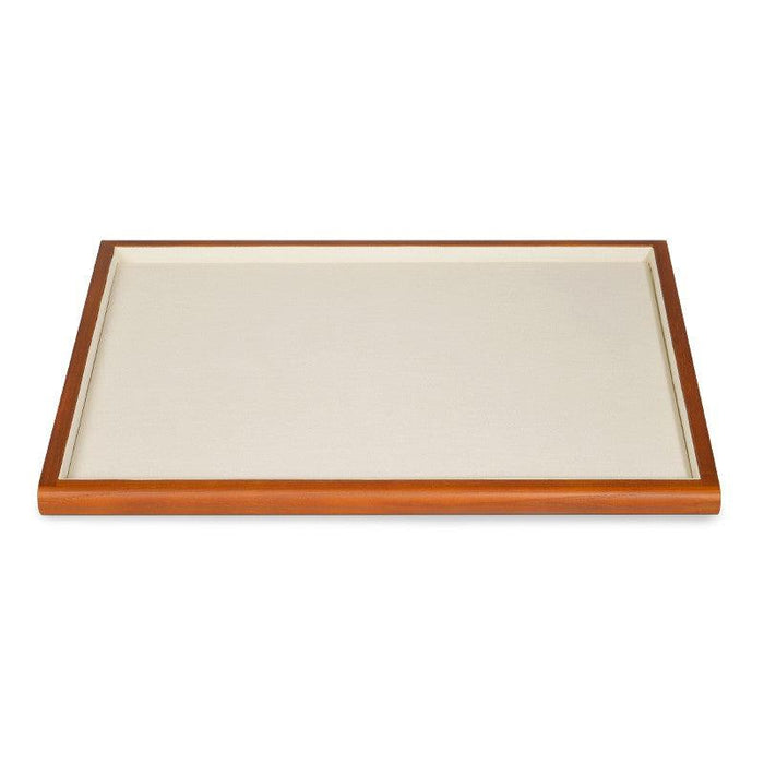 White Microfiber Wood Jewelry Display Tray Organizer