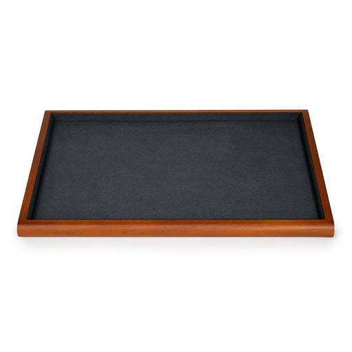 Wood Gray Microfiber Jewelry Display Tray Organizer