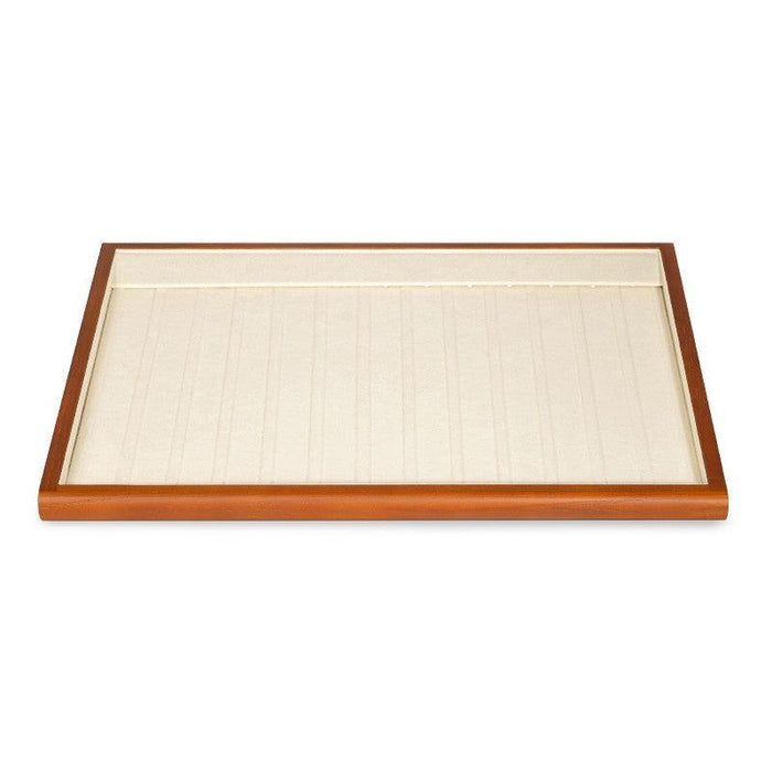White Microfiber Wood Jewelry Display Tray Organizer