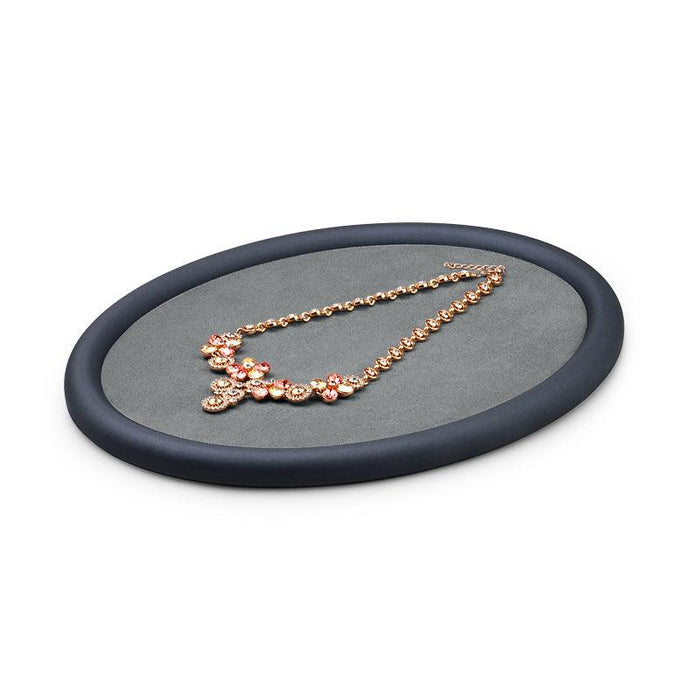 Oval PU Leather Jewelry Display Tray