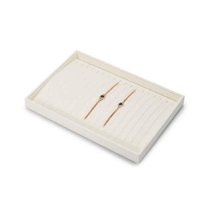 New Combination Beige Microfiber Jewelry Display Tray