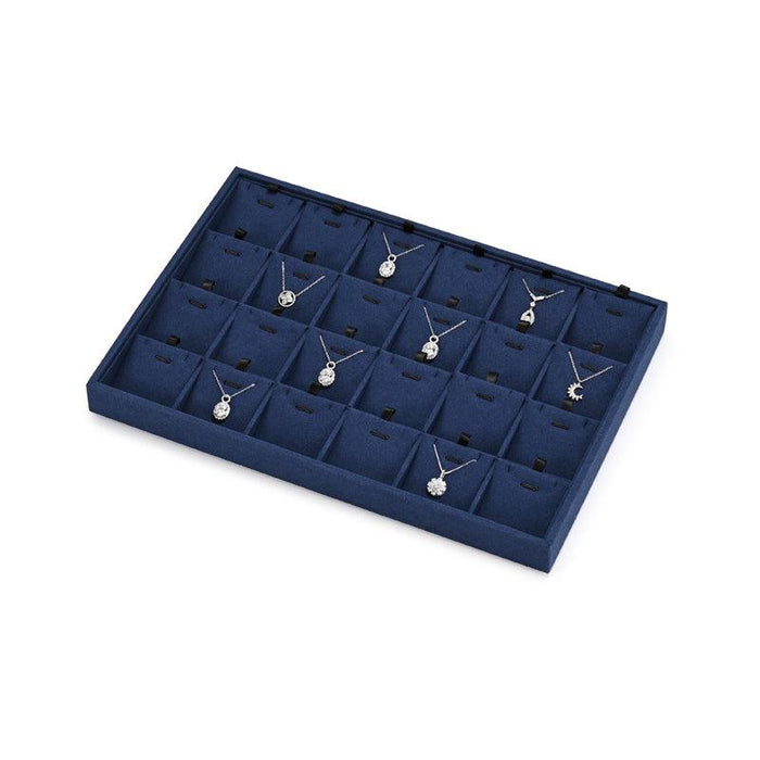 New Combination Blue Microfiber Jewelry Display Tray