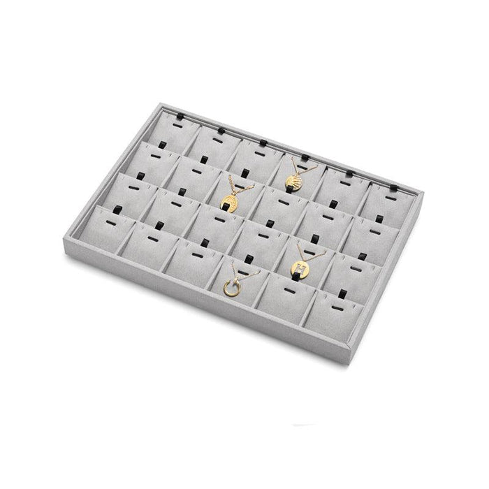 New Combination Gray Microfiber Jewelry Display Tray