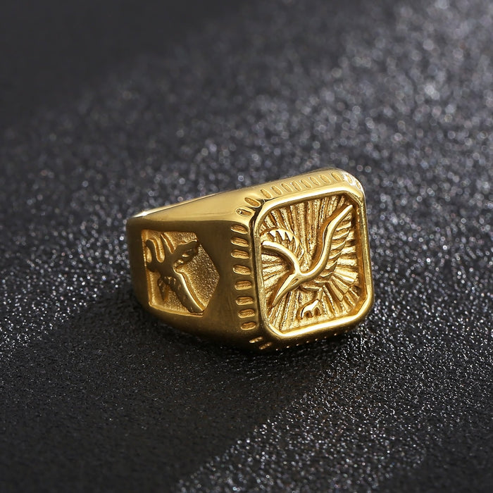 Gold Scorpion Eagle Ring for Men Antique