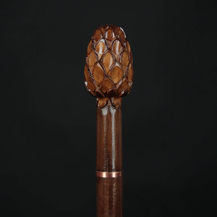 Pine Cone Walking Stick, Carving Pine Cone Walking Cane