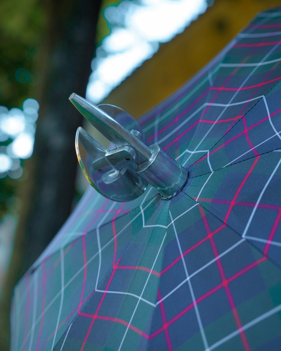 Handcrafted Leather Seat Umbrella- Black Watch Tartan