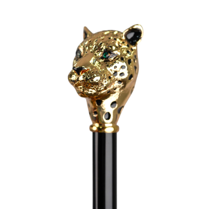 Premium Green Umbrella with Striking Leopard Jewelry Handle