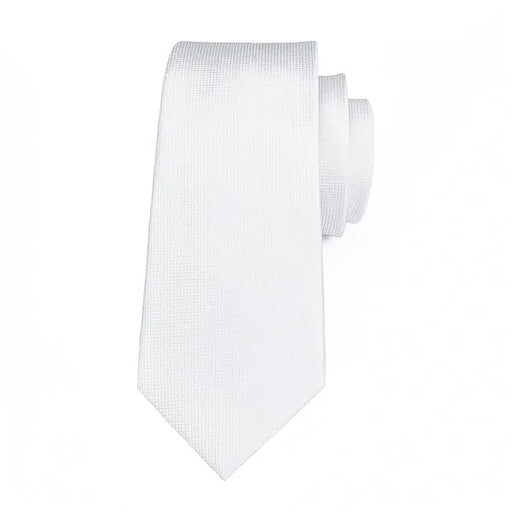 Classy Men Pure White Grid Silk Tie