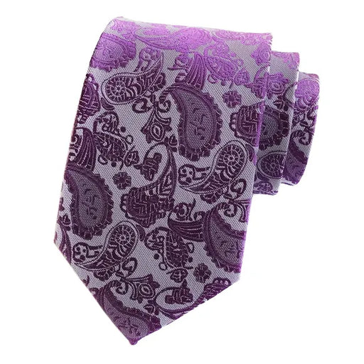 Mens Purple Paisley Tie - Classy and Elegant Accessory for Formal Attire