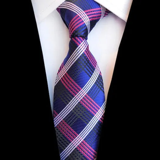 Elegant Purple Checkered Silk Tie for Classy Men