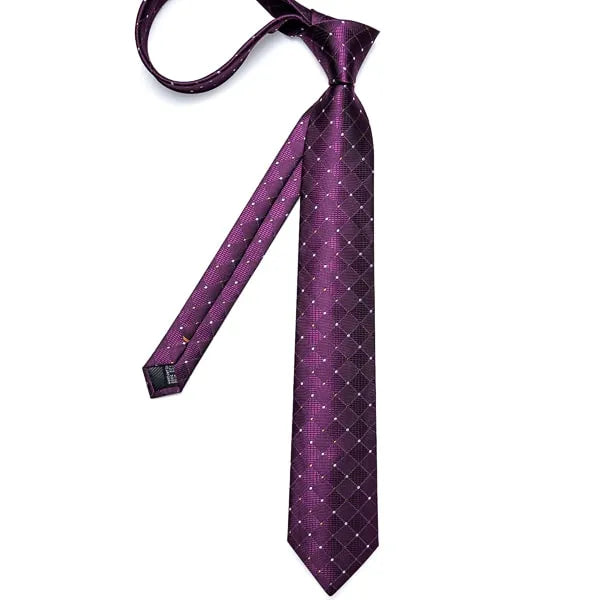 Purple Polka Dot Silk Tie for Men - Classy Designer Accessory