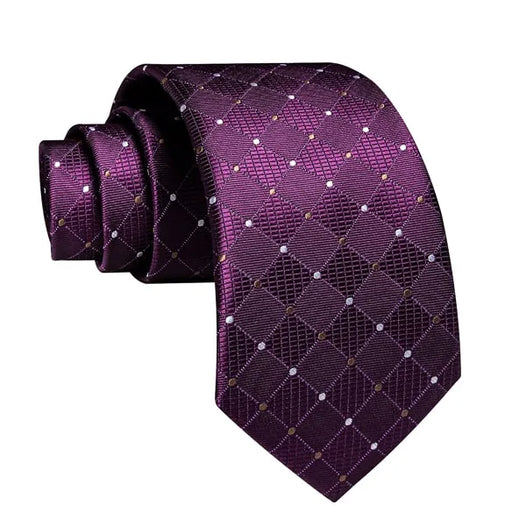 Purple Polka Dot Silk Tie for Men - Classy Designer Accessory