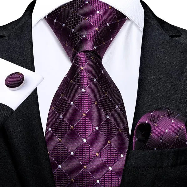 Purple Polka Dot Silk Tie for Men - Classy Designer Accessory