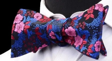 Pink Floral Silk Self-Tie Bow Tie for Classy Men