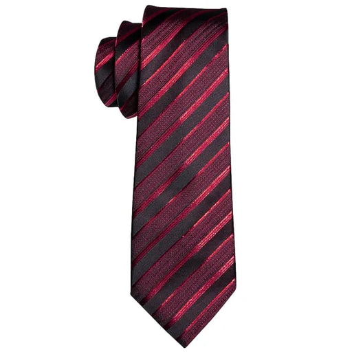 Red and Black Striped Silk Tie for Classy Men