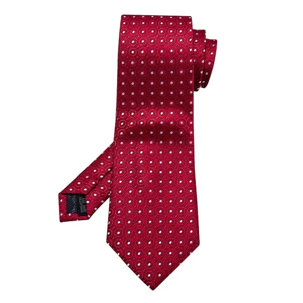 Red Polka Dot Silk Tie for Men - Classy Designer Accessory