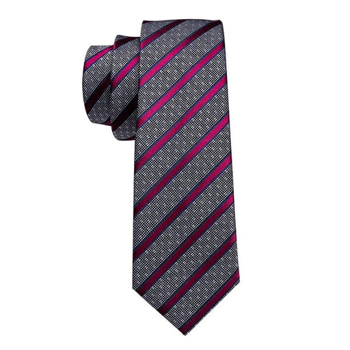 Red Striped Designer Silk Tie for Classy Men