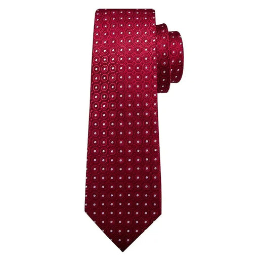Red Polka Dot Silk Tie for Men - Classy Designer Accessory