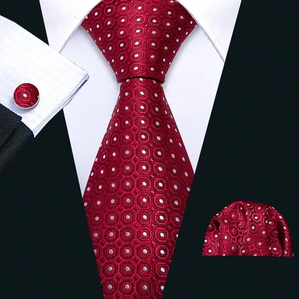 Red Polka Dot Silk Tie for Men - Classy Designer Accessory