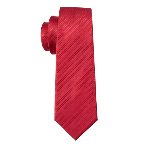 Red Striped Silk Necktie for Classy Men - Elegant Accessory