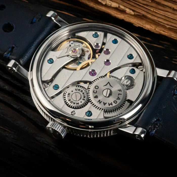 Handmade Dual Time Luxury Watch – New York-London Silver Dress Watch