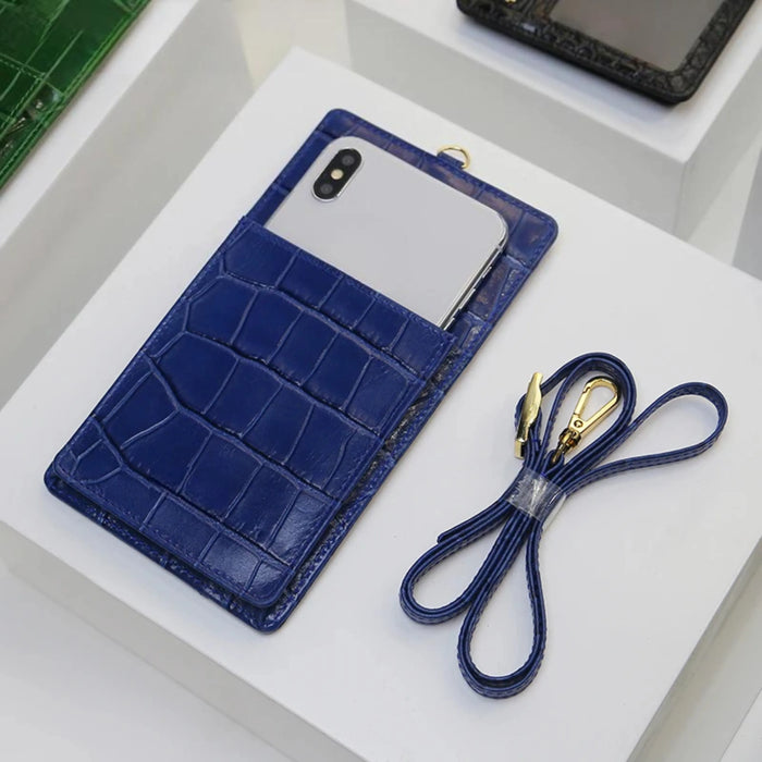 Luxury Croco Mobile Phone Bag, Purse & Wallet with Lanyard