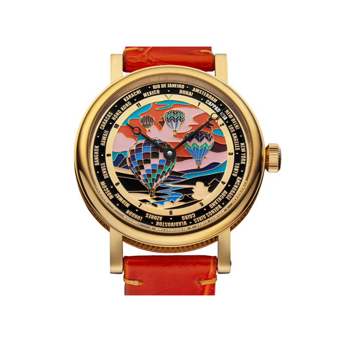 Handmade Art Deco World Time Unisex Cities Watch