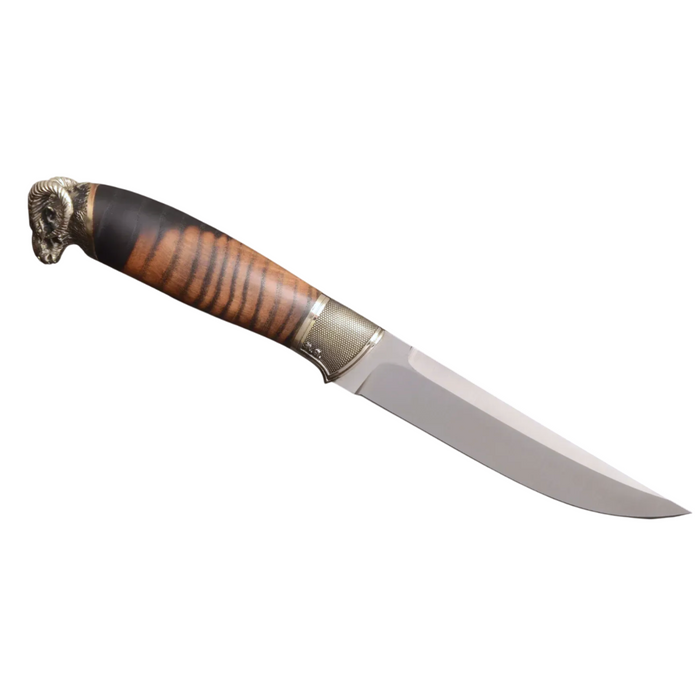 Couteau en acier Damas avec manche en bois hybride époxy rouge