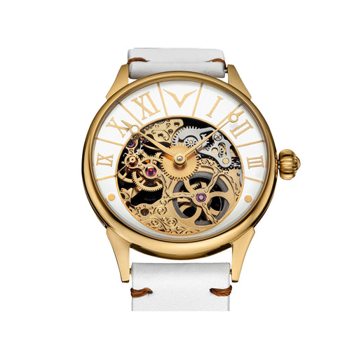 Handmade Unisex Skeleton Watch Art Deco Mechanical Timepiece
