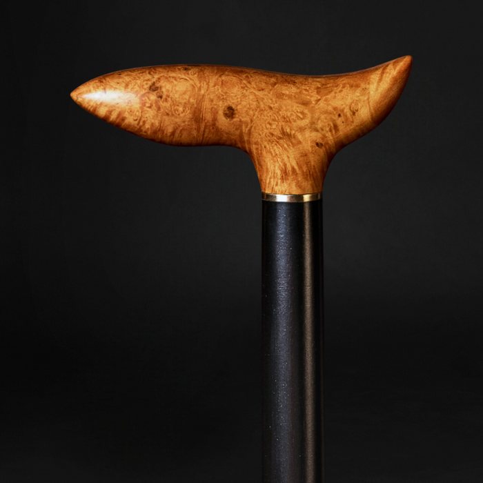 Handcrafted Exotic Burl Wood Walking Stick – Polished Luxury Cane