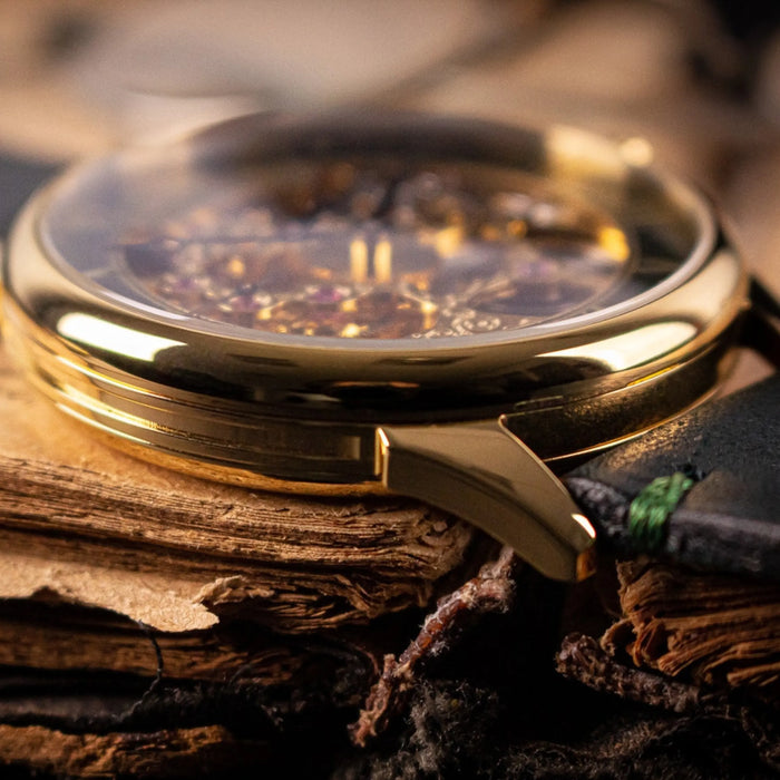 Handmade Steampunk Skeleton Mechanical Watch Men's Marriage Timepiece