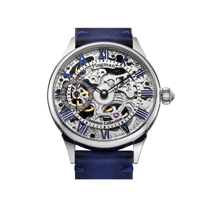 Handmade Steampunk Skeleton Mechanical Watch – Men's Timepiece