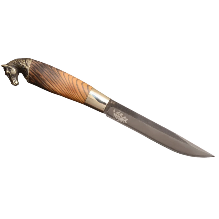 Couteau en acier Damas avec manche en bois hybride époxy rouge