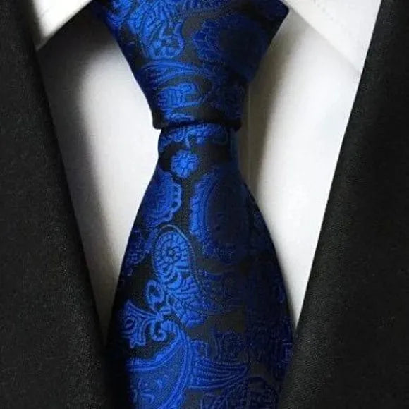 Royal Blue Paisley Tie for Men Classy Style Accessory