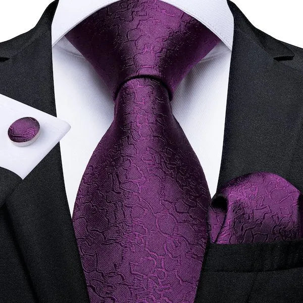Royal Purple Silk Necktie for Classy Men Elegant Accessory for Formal Occasions